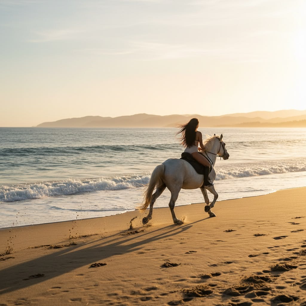 Paseos a caballo en la playa de Bali